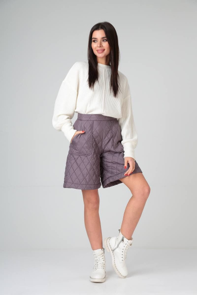 Стёганые женские шорты на утеплителе с высокой посадкой TVIN 4015 - фото 5