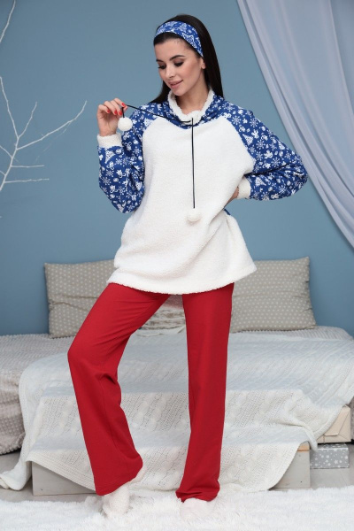 Брюки, джемпер, повязка T&N 7168 синий-красный - фото 8