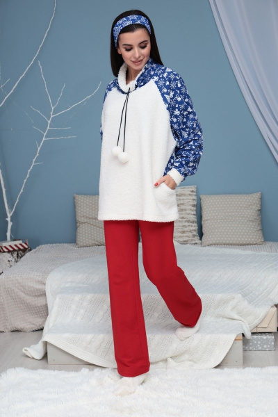 Брюки, джемпер, повязка T&N 7168 синий-красный - фото 3