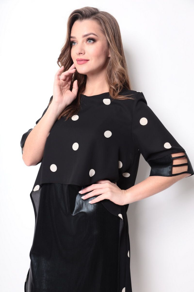 Платье Michel chic 2072 черный_горох - фото 5