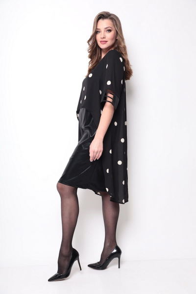 Платье Michel chic 2072 черный_горох - фото 3