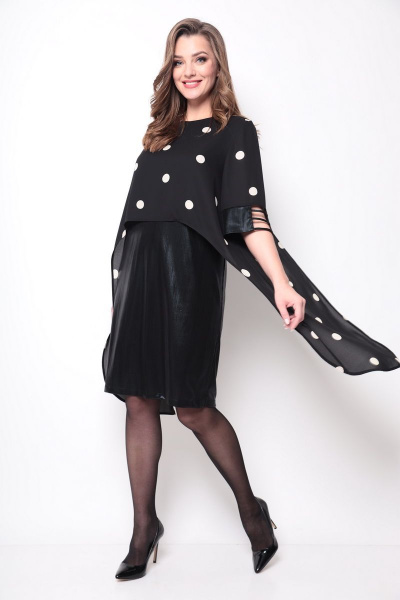Платье Michel chic 2072 черный_горох - фото 2