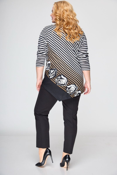 Туника из вискозы с подрезом и отделочной молнией БАГРЯНИЦА 5040 серо-коричневый - фото 2