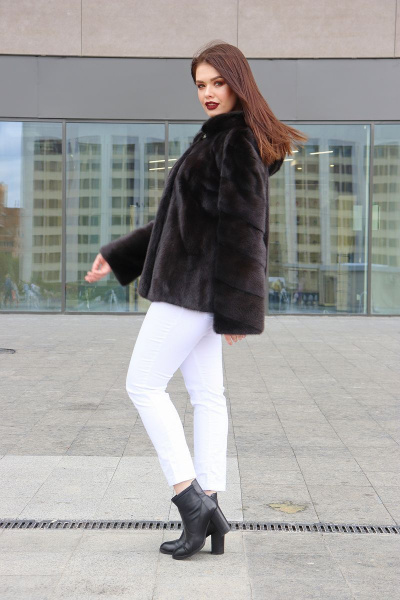 Куртка из норки с кулиской и капюшоном Мехофф Марлен70.223-520 темно-коричневый - фото 6