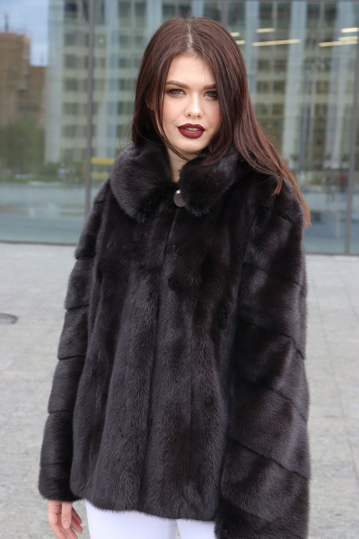 Куртка из норки с кулиской и капюшоном Мехофф Марлен70.223-520 темно-коричневый - фото 2