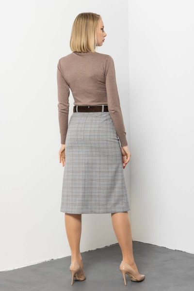 Юбка из текстиля для делового и повседневного стиля Domna 71117 серый - фото 3