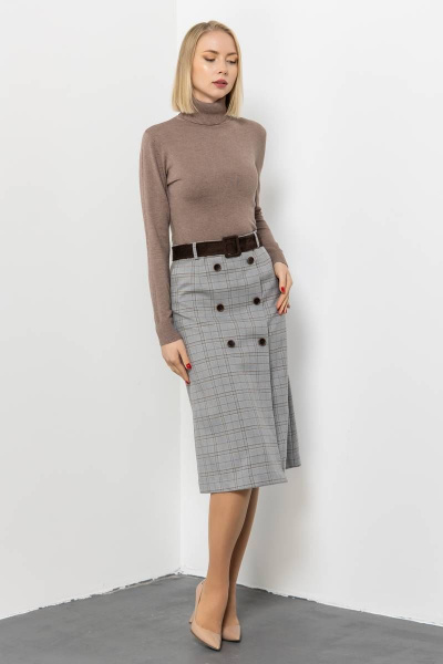 Юбка из текстиля для делового и повседневного стиля Domna 71117 серый - фото 6