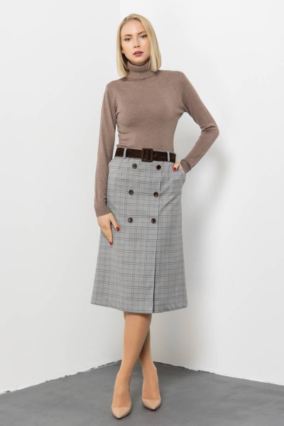 Юбка из текстиля для делового и повседневного стиля Domna 71117 серый - фото 4