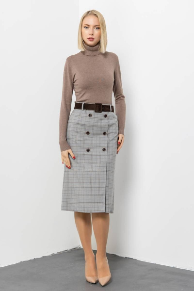 Юбка из текстиля для делового и повседневного стиля Domna 71117 серый - фото 5