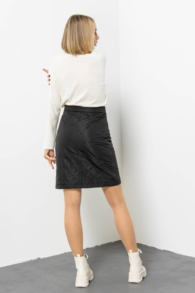 Черная юбка из текстиля для офисного и повседневного гардероба Domna 71118 черный - фото 3
