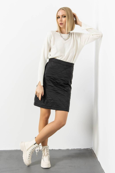 Черная юбка из текстиля для офисного и повседневного гардероба Domna 71118 черный - фото 2
