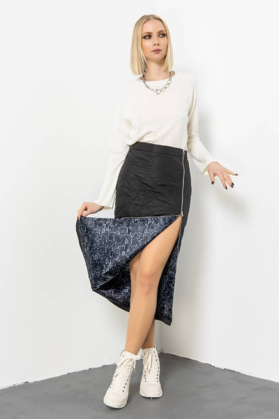 Черная юбка из текстиля для делового образа Domna 71119 черный - фото 4