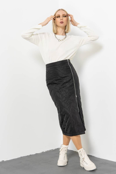 Черная юбка из текстиля для делового образа Domna 71119 черный - фото 7