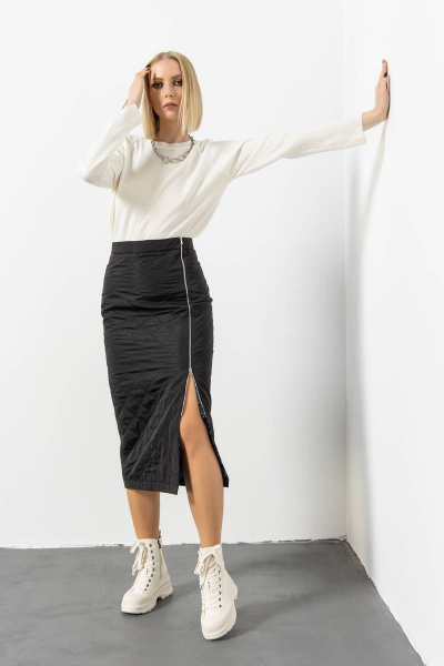 Черная юбка из текстиля для делового образа Domna 71119 черный - фото 1