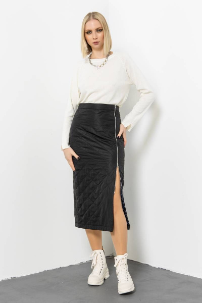 Черная юбка из текстиля для делового образа Domna 71119 черный - фото 6