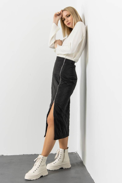 Черная юбка из текстиля для делового образа Domna 71119 черный - фото 3