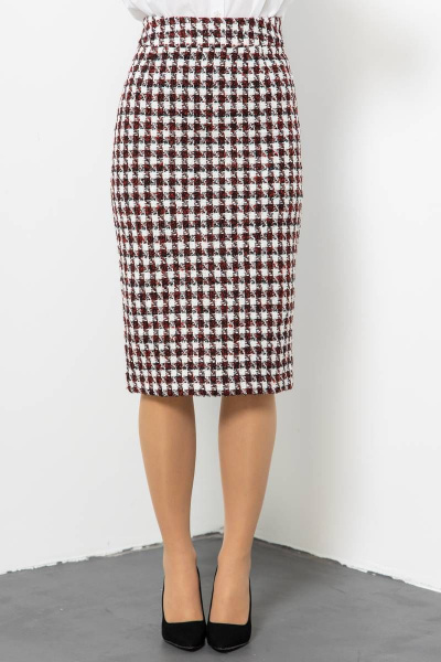 Юбка из текстиля мультиколор для делового образа Domna 71121 бордо - фото 2