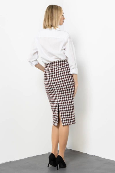 Юбка из текстиля мультиколор для делового образа Domna 71121 бордо - фото 4