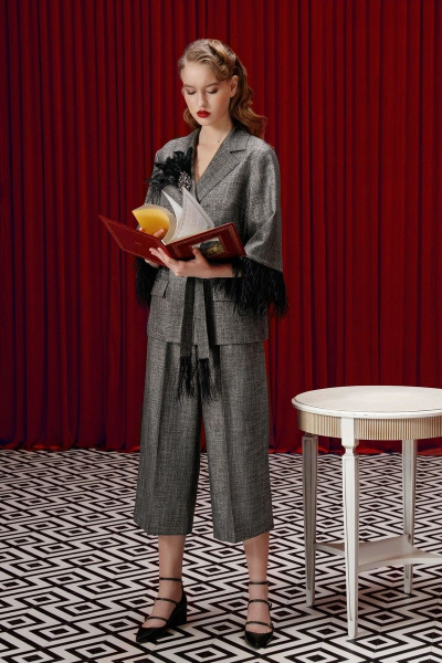 Широкие демисезонные брюки из текстиля с боковыми карманами Alena Goretskaya A1348/6 - фото 2