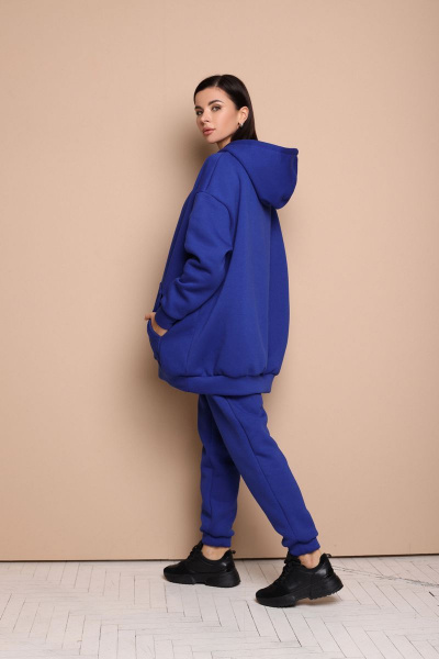 Спортивный костюм из футера с капюшоном AURA otd 8003 ярко-синий - фото 2