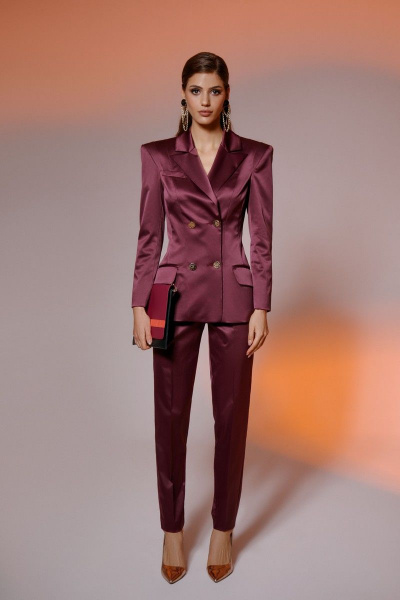 Деловой жакет из костюмной ткани с прорезными карманами Alena Goretskaya A1613/4 - фото 1