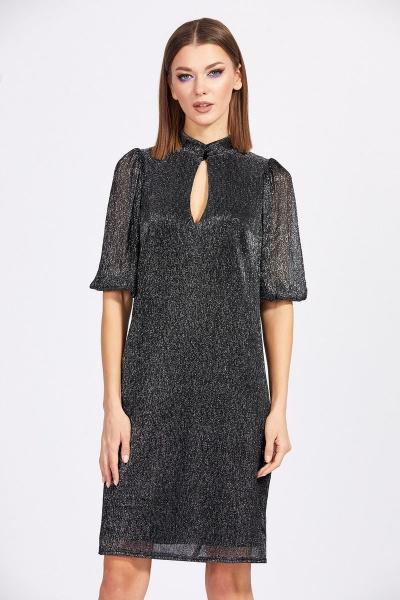 Платье из прозрачного трикотажа с металлизированным эффектом EOLA 2163 серебро - фото 2