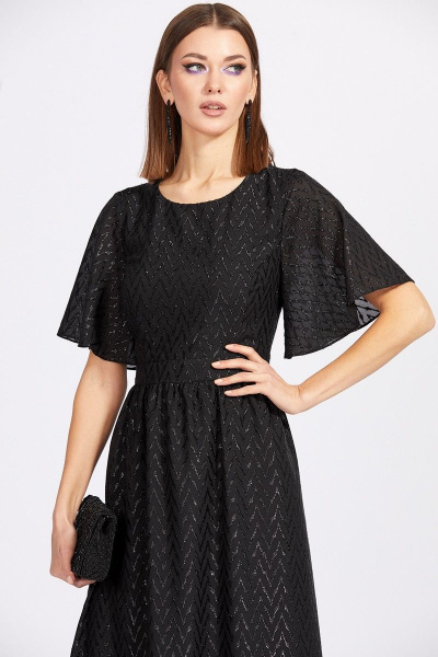 Платье из креп-шифона с жаккардовым рисунком EOLA 2169 черный - фото 5