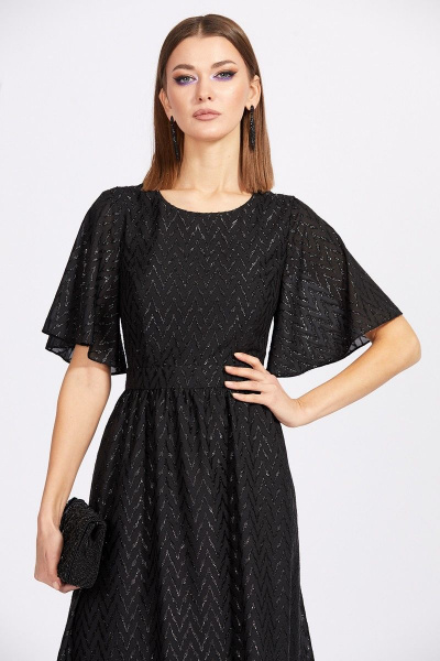 Платье из креп-шифона с жаккардовым рисунком EOLA 2169 черный - фото 4