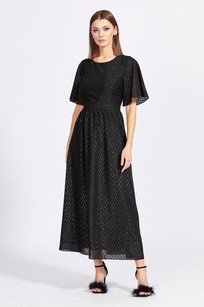 Платье из креп-шифона с жаккардовым рисунком EOLA 2169 черный - фото 2