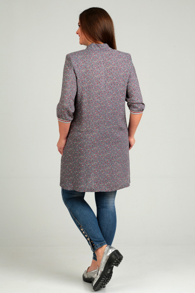 Блуза А-силуэта в стиле на каждый день с карманами и рукавом 3/4 Таир-Гранд 62312-1 серый - фото 5