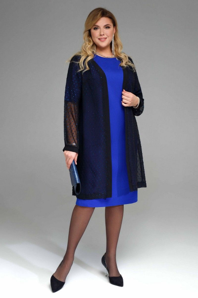 Накидка, платье Pretty 2118 электрик-черный - фото 1