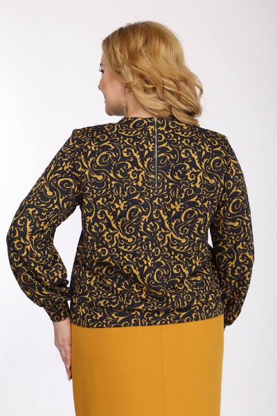 Джемпер Vilena 772А темно-синий+узор горчица - фото 6