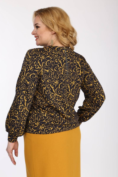 Джемпер Vilena 772А темно-синий+узор горчица - фото 5