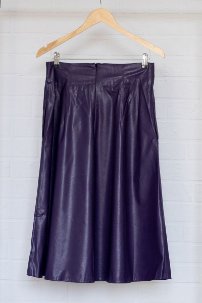 Юбка из эко-кожи с кулисой, свободного кроя, 75 см Luna 013 фиолетовый - фото 5