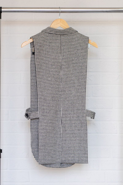 Демисезонный жилет свободного кроя из вязаного тканя Luna 015/1 гусиная_лапка - фото 5