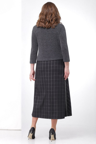 Платье на каждый день из трикотажа и текстиля с лампасами Линия Л Б-1704 - фото 4