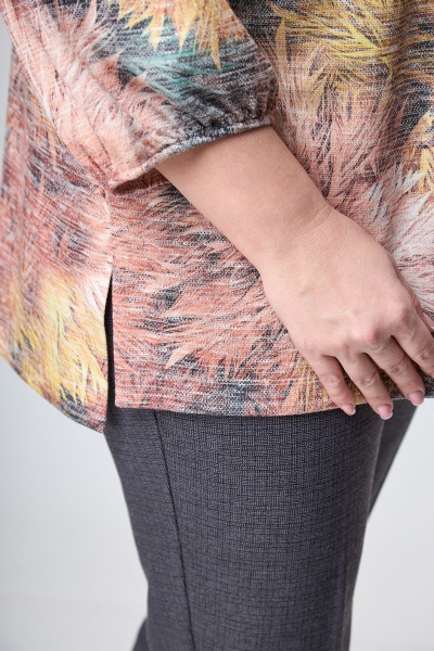 Желтая блуза с нагрудными вытачками и асимметричным низом Anelli 831 желтые_тона - фото 5