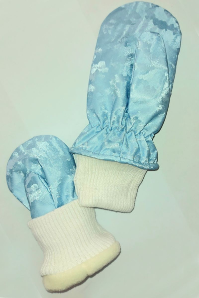 Варежки на каждый день голубые из плащёвой ткани и флиса ACCENT 1253 голубой - фото 1