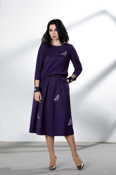 Блуза, юбка ElPaiz 744 ежевика - фото 2