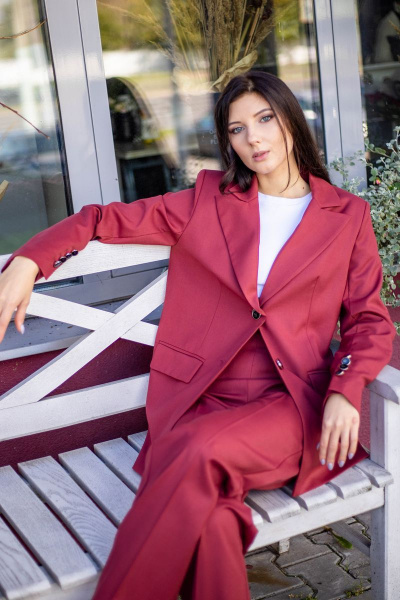 Брюки, жакет MALI 721-081 бордо - фото 3