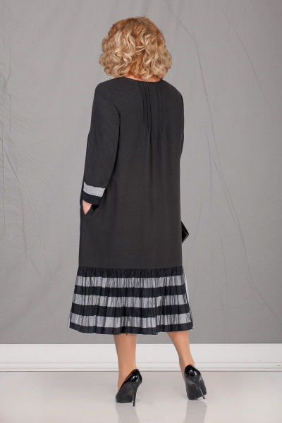 Платье Ивелта плюс 1670 черный/серебро - фото 2