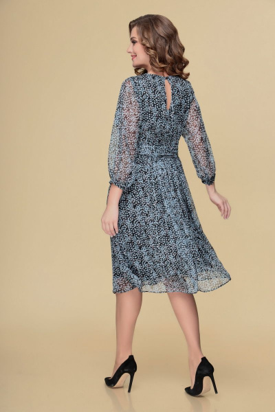 Платье DaLi 5418 голубой+чёрный - фото 4