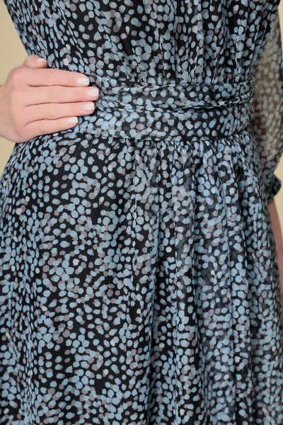 Платье DaLi 5418 голубой+чёрный - фото 3
