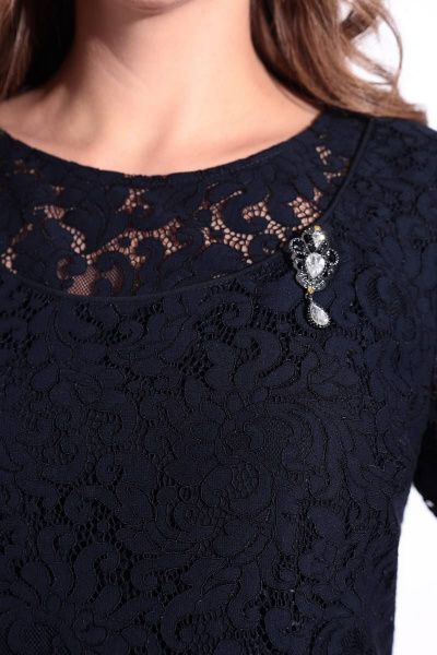 Платье LeNata 12056 темно-синий - фото 3