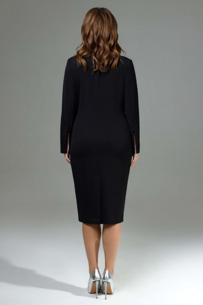 Платье на каждый день с пайетками из костюмной ткани TEZA 3022 черный - фото 4