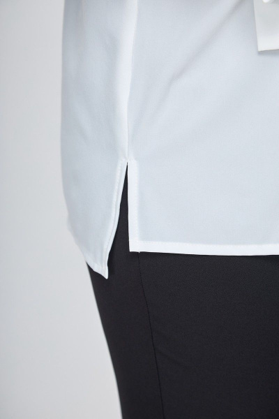 Белая блуза с кружевными рукавами и бантом Anelli 997 молочный_кружево - фото 7