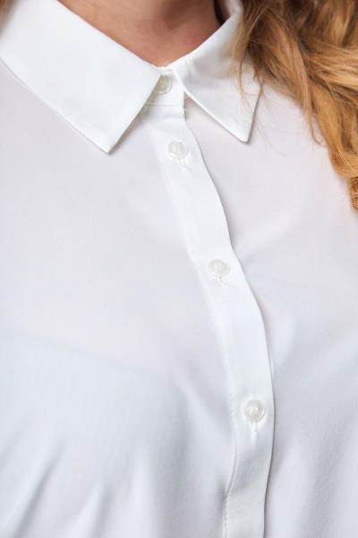 Белая блуза с кружевными рукавами и бантом Anelli 997 молочный_кружево - фото 6