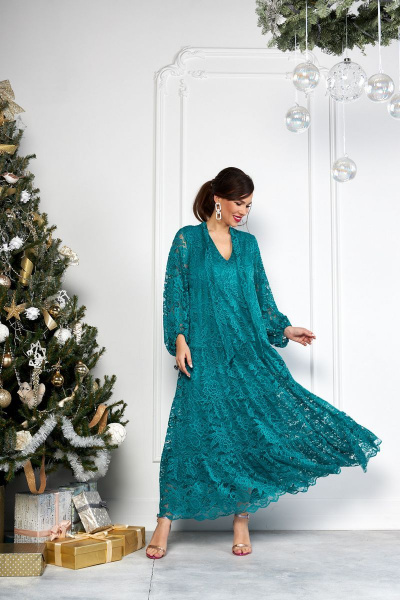 Платье Anastasia 713 изумруд - фото 3
