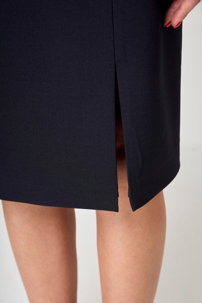 Демисезонное синее платье-футляр с пайетками и разрезом Anelli 1196 синий - фото 6