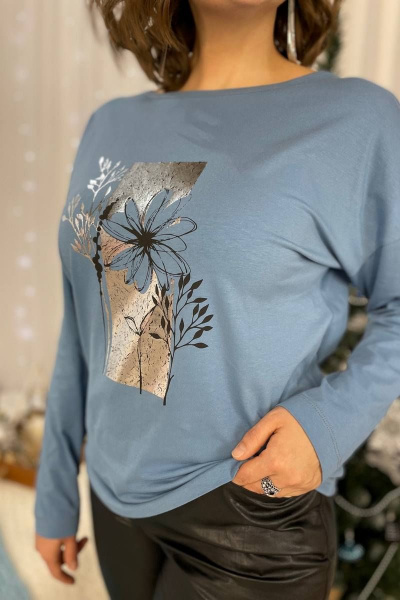 Джемпер Rumoda 2054/2 серебро/голубой - фото 8